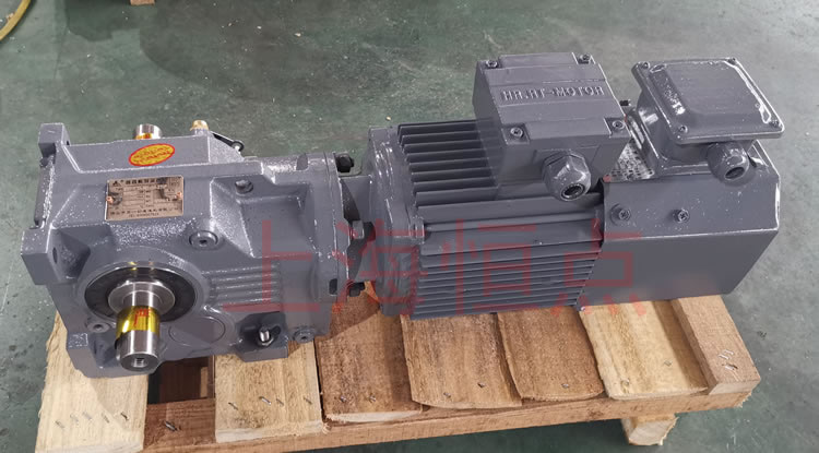 K37系列減速機輸入配變頻電機，輸出雙軸A+B 實物照片