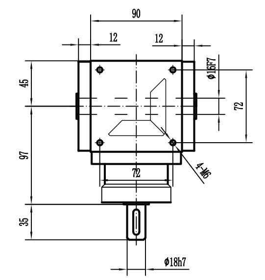 HDA09系列換向器：HDA09-2：1-E外形安裝尺寸圖3